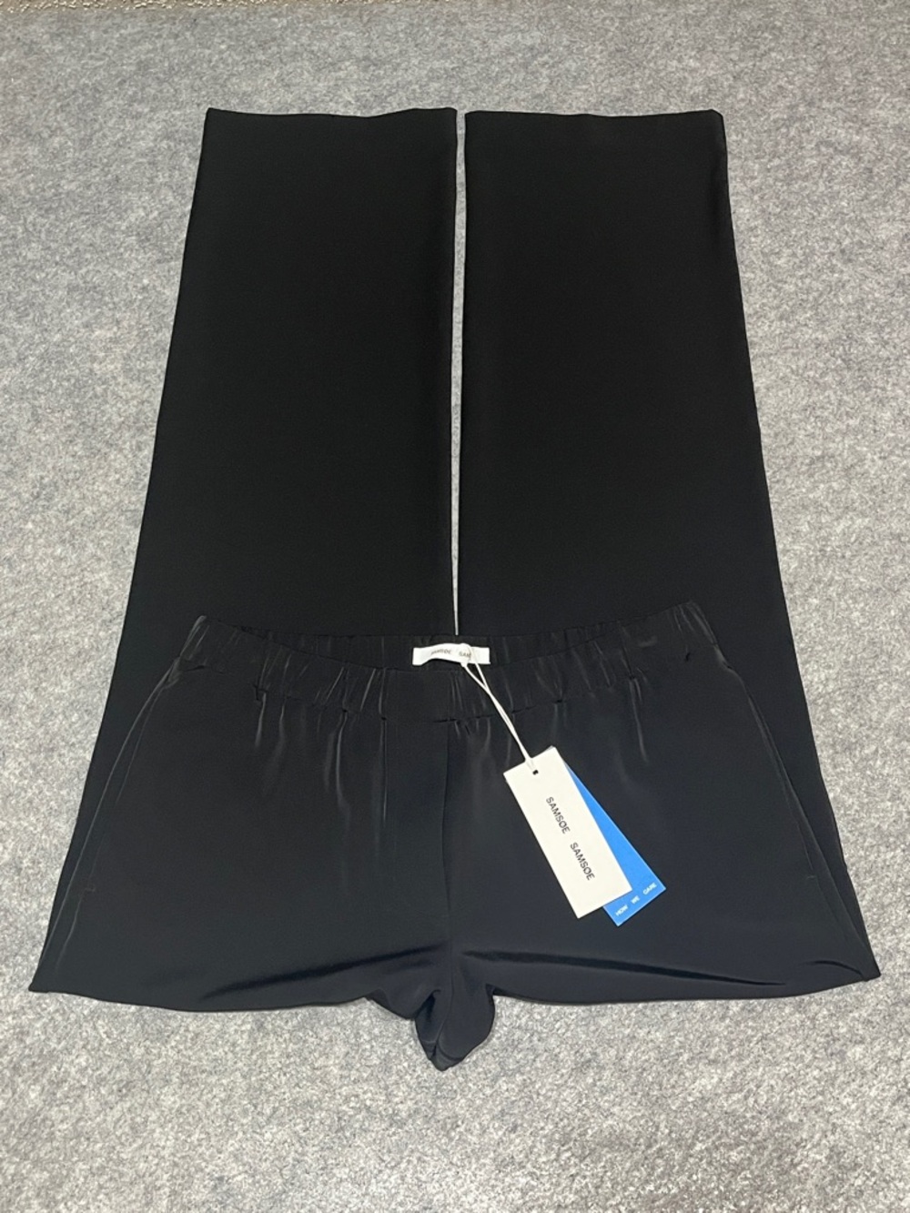 Samsøe Samsøe Black Wide-Leg Hoys Straight Pant Pull-On with Tag